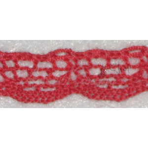 Red Bobbin Lace Border - Width 1 cm